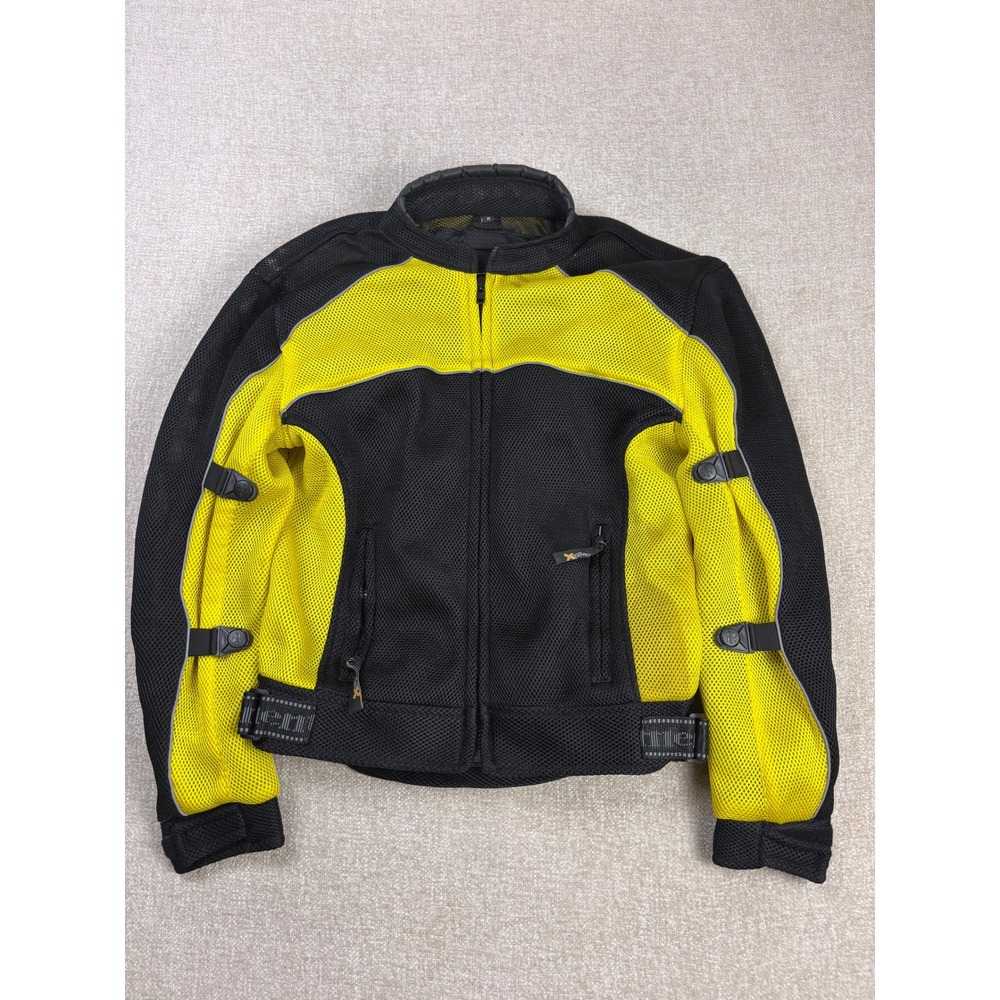 Xelement Advanced Motorcycle Gear Mesh Jacket Men Medium Black Yellow Protective